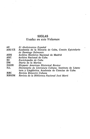 Jorge Castellanos & Isabel Castellanos, Cultura Afrocubana, tomo 1, bibliografía, siglas
